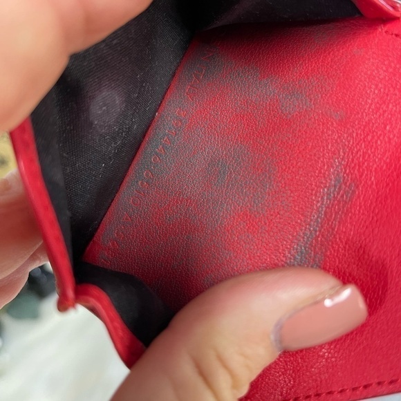 AUTHENTIC BALENCIAGA RED LEATHER PAPIER-MÂCHÉ MINI TRI-FOLD WALLET - Picture 5 of 10